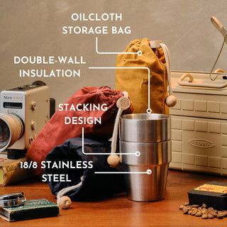 Expedition Cup Set - Stacking, Insulated Stainless Steel Cups