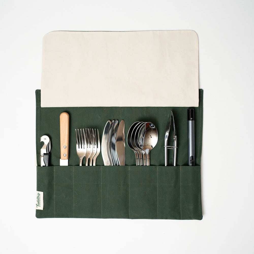 Waxed Cotton Cutlery Roll — Fieldtrip Mess Kit UK | Fieldtrip ...