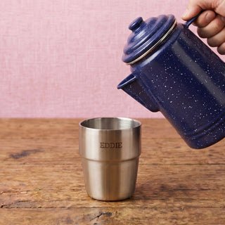 Expedition Cup Set - Stacking, Insulated Stainless Steel Cups with Oilskin Bag